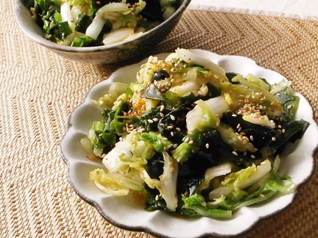 ヘルシー&栄養満点!白菜とわかめのサラダ